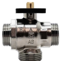 3 járatú váltószelep külső menetes csatlakozással, lapos tömítésű